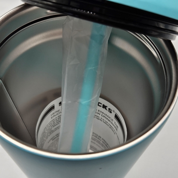 NEW Starbucks Matte Aqua Blue 16 oz Grande 2016 Tumbler Cup - Picture 2 of 3